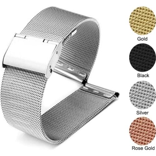 Milanese Stainless Steel Strap Universal 12/14/16/18/20/22mm for Smartwatch Replacement Watchbands Mesh Watch Accessories