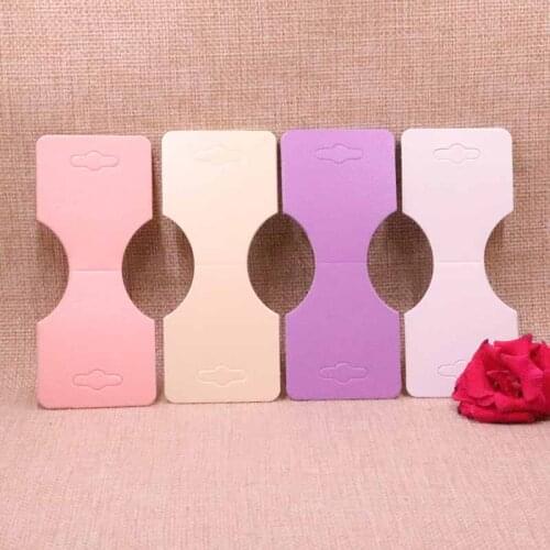 100PCS 5*12cm pink/beige/purple Paper diy self adhesive necklace headband card bracelet hair accoessories display packing card