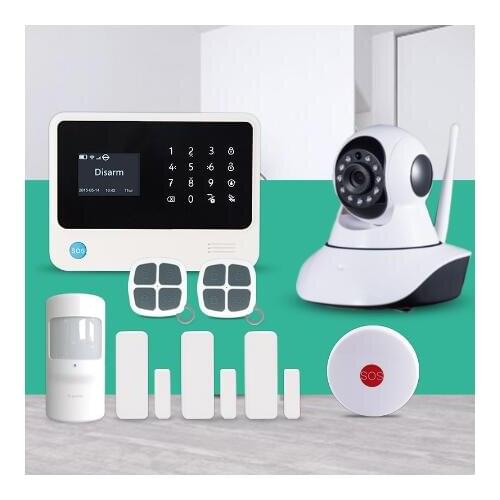 433mhz G90B Plus Wireless WiFi GSM GPRS SMS Home Alarm System APP control wireless ip cameras SOS emergency button alarm