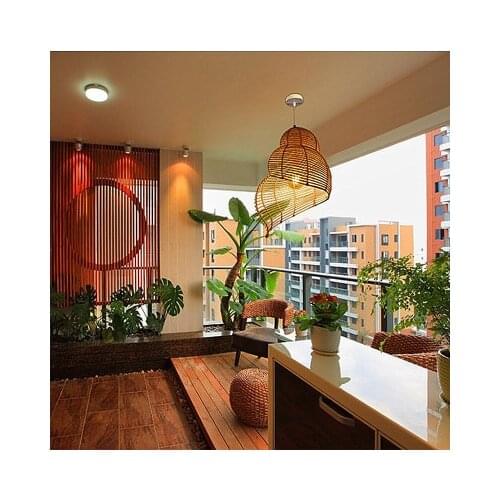 Lamp droplight of the cane makes up conch cany art modern teahouse dining-room lamp sitting room lamps and lanterns