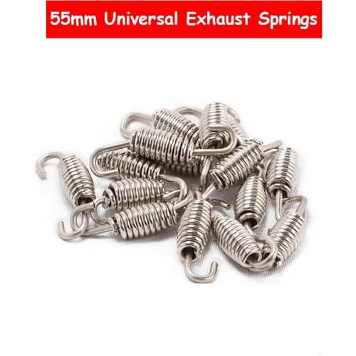 2pcs 55mm Motorcycle Accessories Exhaust Pipe Muffler Mounting Spring Hooks Stainless Steel Link Pipes Universal