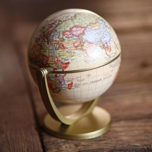 Vintage English Edition Globe World Map Decoration Earth Globes with Base Geography Classroom Home Office Decoration Au25 21