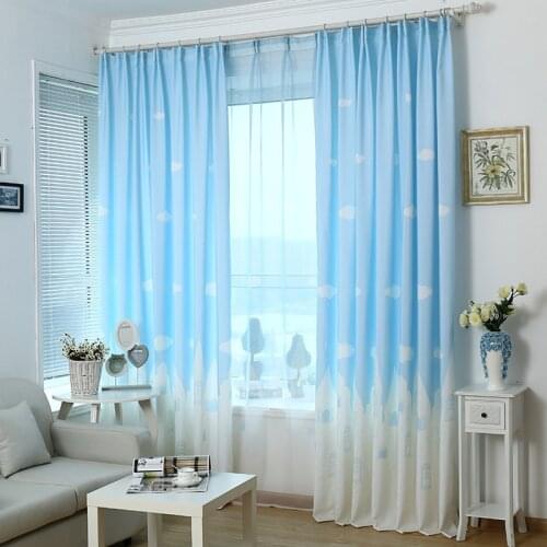 Castle Decor Curtains for Kids Bedroom 1 Piece Polyester Fabric Valance Pink Blue Living Room Kitchen Window Panel Drapes Custom