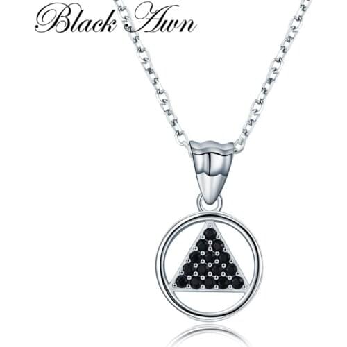 Black Awn New Arrive 925 Sterling Silver Fine Jewelry Trendy Engagement necklaces & pendants for Women Bijoux En Argent 925 P188