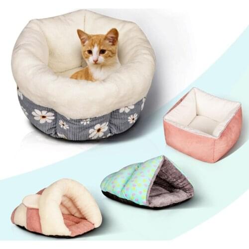 Winter Pet Dog Nest Kennel Bed Soft Warm Pet Cat Dog Cave House Sleeping Bag Mat Pad Tent multiple styles Colorful Pets Cozy Bed