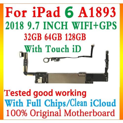 2018 A1893 WiFi & GPS version Unlocked Logic board for iPad 6 motherboard for ipad 6 9.7" motherboard With/Without Touch ID MB
