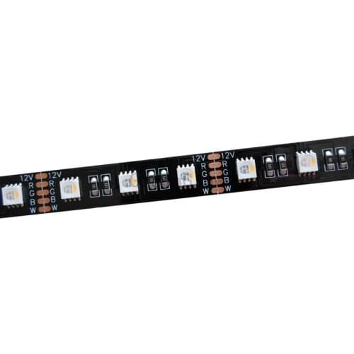 5mX High quality 5050SMD RGBW flexible 60led/m LED strip light DC12V input BLACK PCB free shipping
