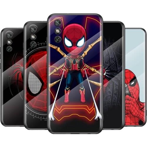 Marvel Anime Spiderman For Huawei Y6 Y7 Y9 Y5P Y6P Y8S Y8P Y9A P Smart Z 2019 2020 2021Tempered Glass Cover Phone Case