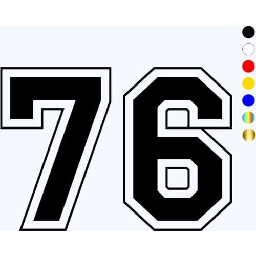 CK2670#20*14cm numbers 76 funny car sticker vinyl decal silver/black car auto stickers for car bumper window car decorations