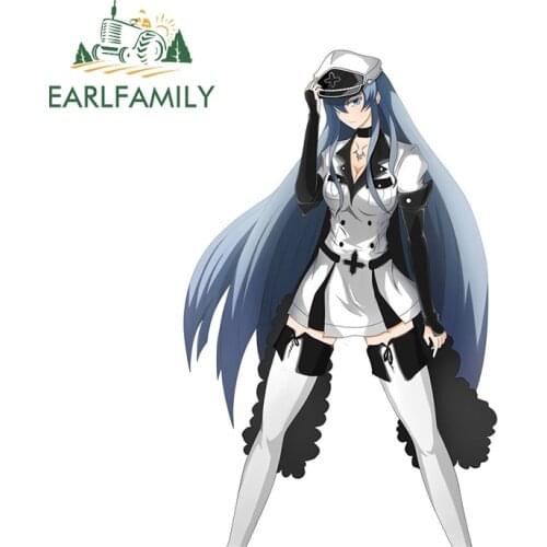 EARLFAMILY 13cm x 8.2cm for Akame GA Kill Esdeath Windshield Car Stickers Scratch-Proof Vinyl Decal Creativite Motorcycle Decor