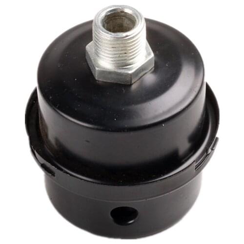 Air Compressor Muffler 1/4" 3/8" 1/2" BSP Male Thread Connector Black Metal Intake Filter Silencer