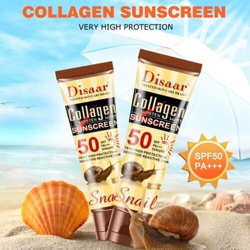Collagen Snail Sunscreen SPF50 Face Body Whitening Skin Care Sun Cream Oil-Control Moisturizing Sun Screen