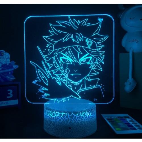 Japanese Anime Black Clover 3D LED Lamp for Home Decoration Birthday Gift Manga 3D Nightlight Asta Black Clover