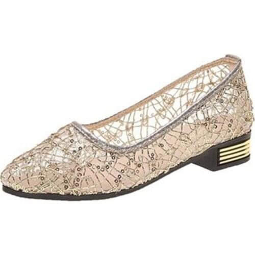 2021 New Ladies Loafers Women Casual Shoes Summer pointed Flat Shoes Women Hollow mesh lace Loafers Breathable Female Shoes