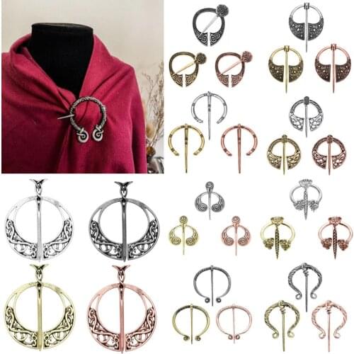 Women Men Hand Forged Medieval Norse Runic Viking Jewelry Vintage Wulflund Belt Buckles Viking Cloak Brooch Cloak Pin