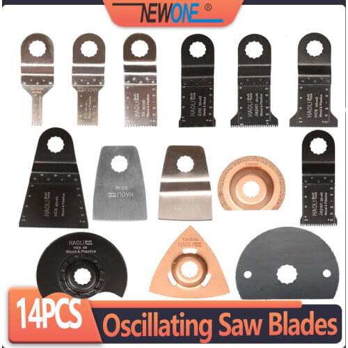 NEWONE14 Pcs Oscillating Multi Tool Accessories for Rigid AEG Worx Etc Multimaster Power Tool ,with HSS Blade,Metal Cuttin