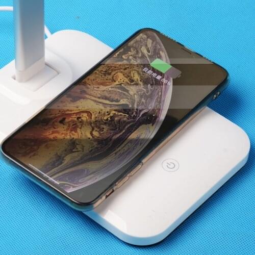 Novelty touch stepless dimming table lamp with wireless charging pad for iphone X 8 desk lamp Ultra stable solution charging
