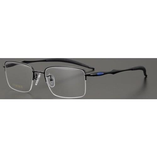 Brand Designer Semi-rim Titanium Glasses Farme Men Vintage Super Light High Quality Eyeglasses Prescription Eyewear Oculos