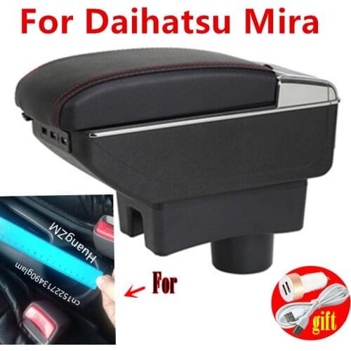 For Daihatsu Mira Armrest box Interior Parts special Retrofit parts Car Armrest Center Storage box with USB LED light