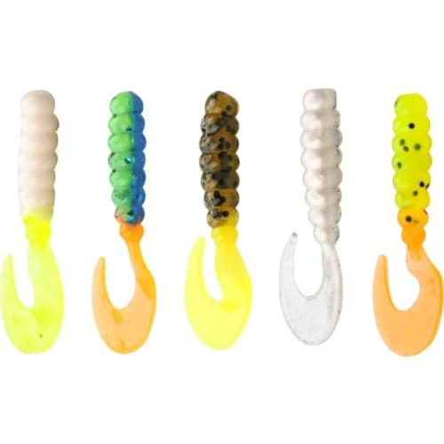 20pcs/lot 45mm1.0g 5colors worm jig Soft Rubber Bait Fishing Lure Jig Wobbler Soft Worm Carp Fishing Bait Artificial Silicone