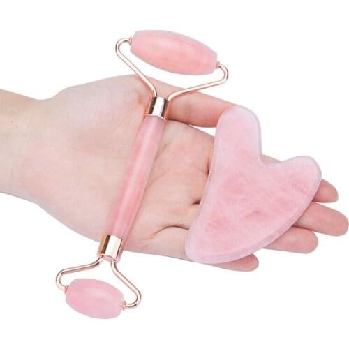 Rose Quartz Facial Massage Guasha Board Jade Stone Face Lift Body Skin Relaxation Lifting Natural Jade Stone Slimming Beauty