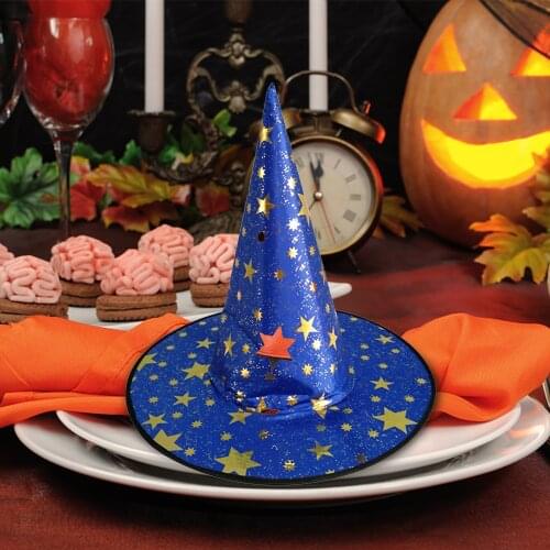 Whole Sale Witch Hats Masquerade Ribbon Wizard Hat Party Hats Caps Cosplay Costume Accessories Halloween Party Fancy Dress Decor