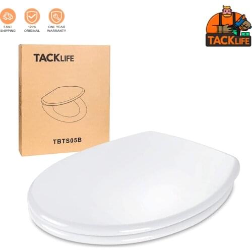 TACKLIFE TBTS05B O-Shaped Toilet Seat with Quick Release Quiet Soft Close Toilet Lid Easy to Install and Clean