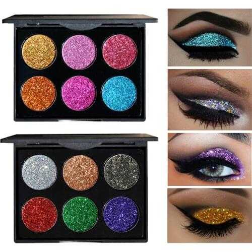 Brand New For Diamond Golden 6 Color Powder Glitter Palette Shiny Eye Palette Makeup To Faced Cosmetics