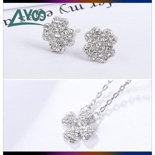 SWA Fashion Jewelry 1:1 High Quality Charming Clover Leaf Necklace Clavicle Elegant Lady Simple Pendant Romantic Gift