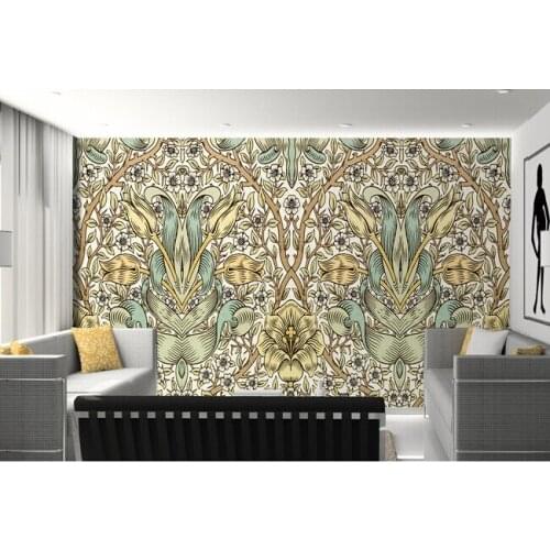 Vinyl wallpaper, European tulip pattern murals,hotel restaurant living room sofa TV wall bedroom papel de parede