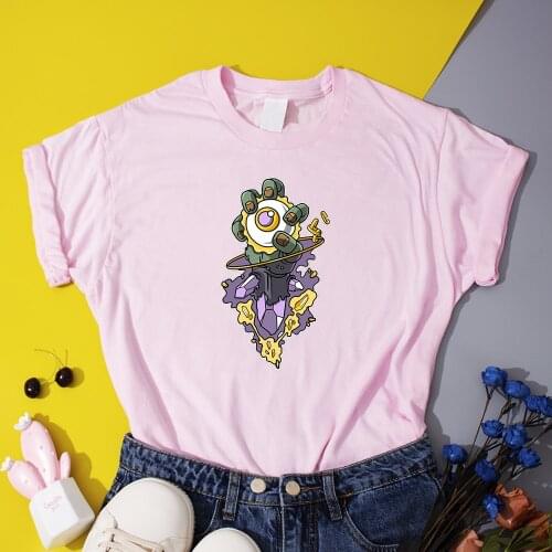 The Lurker Printed Womens T-Shirts Harajuku Urban Trend Tops Funny Street Manga Tee Shirt 2021 Summer Casual Female T Shirts