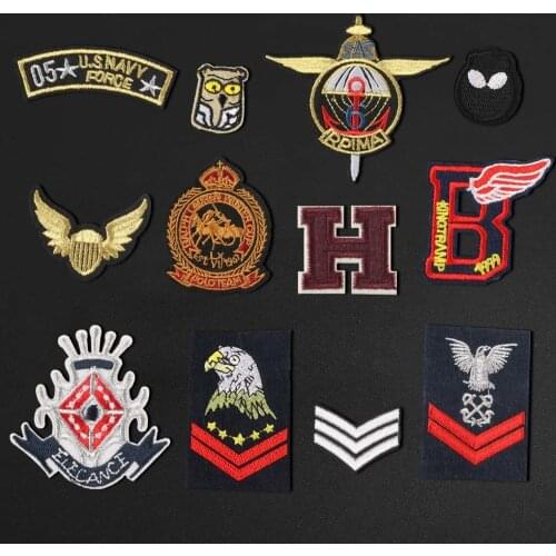 Troops embroidered patchessmall badge cloth paste badge clothing accessories patch letter rank-and-file soldiers Badge