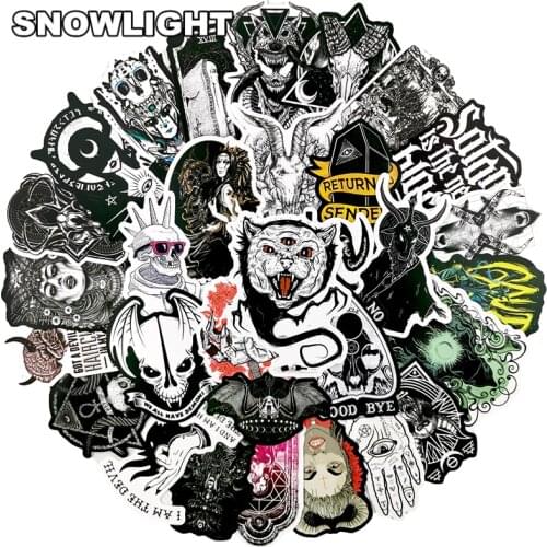 10/30/50pcs/set Gothic Series Black White Witch Cartoon Graffiti Stickers For Skateboard Laptop Scrapbook Stickers Kid Toy