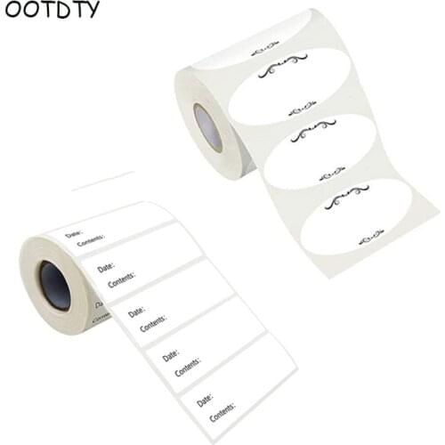 150 / 300 / 500pcs Kitchen Adhesive Stickers Refrigerator Freezer Food Storage Date Content Labels for Container Bag Jar Packing