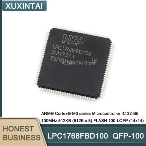 5Pcs/Lot LPC1768FBD100 LPC1768 ARM® Cortex®-M3 series Microcontroller IC 32-Bit 100MHz 512KB (512K x 8) FLASH 100-LQFP (14x14)