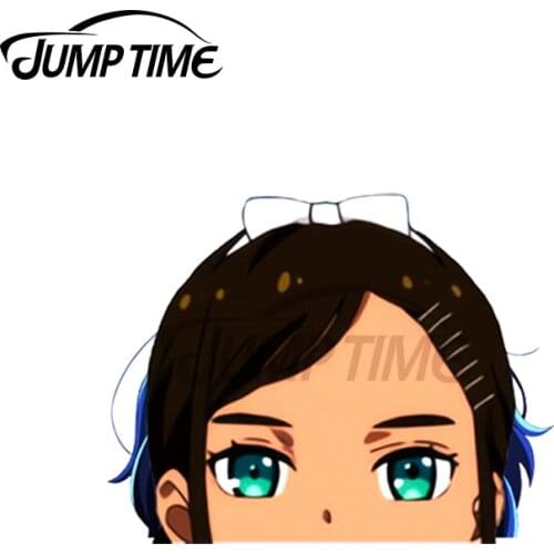 Jump Time 13 x 12cm For Wonder Egg Priority Peeker Car Stickers Windshield Wall Waterproof Decal VAN Personality Car Assessoires