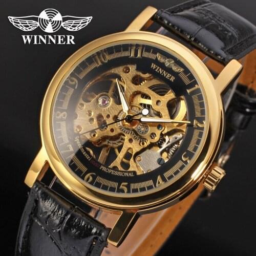 Transparent Skeleton Dial Mens Watch Top Brand Luxury Montre Homme Clock Men Automatic Leather Watch