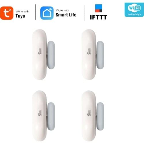 NEO COOLCAM 4PCS/lot Tuya Smart WiFi Door Sensor Door Open / Closed Detectors Compatible With Alexa Google Home IFTTT Tuya APP