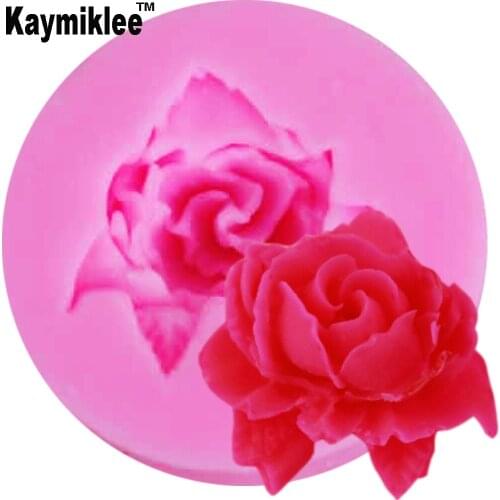 Kaymiklee M507 Leafy rose Cake silicone mold cake decorating tools silicone cake sugar craft tools flower mold 4.2*1.7CM