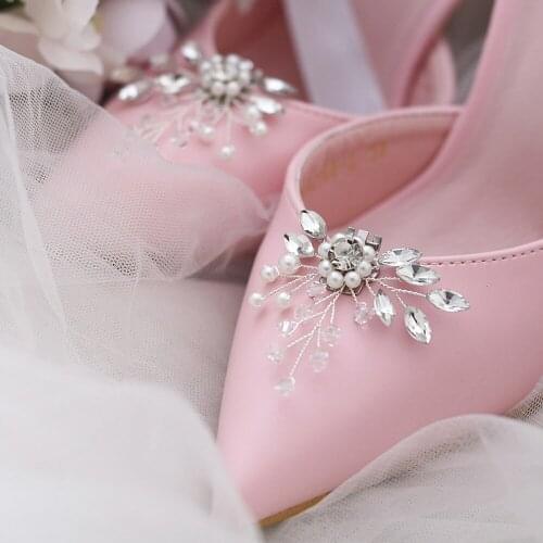 TOPQUEEN X02 2 Pieces Crystal Shoe Clip Wedding Prom Accessories for Bride High Heel Decoration Wedding Shoes Buckle Sparking