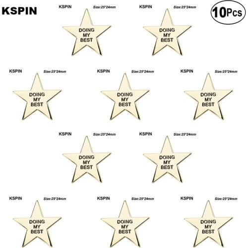 Doing My Best Star Badge Lapel Pin Flag badge Brooch Pins Badges 10Pcs a Lot