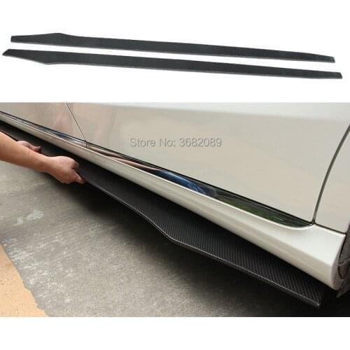 2PCS Real Carbon Fiber Side Skirts Panel Extension Body Kit For 215CM Benz W204 W205 W117 W207 W208 VW Golf 6 7 Subaru Impreza