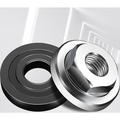 2 Pcs Flange Nuts Kit Hex Nut Set Anti-rust Non-slip Chuck Plate Replacement Modification Accessories For Electric Angle Grinde