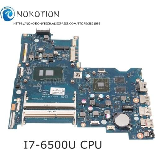 NOKOTION For HP 15-AC Laptop motherbard 828188-601 828188-001ASL50 LA-C921P SR2EZ I7-6500U CPU 2GB GPU