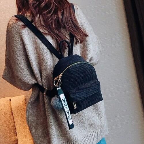 Mini Back Pack Kawaii Girls Kids Small Backpacks female Packbags Fur ball school bag Cute velvet Backpack For Teenagers Children