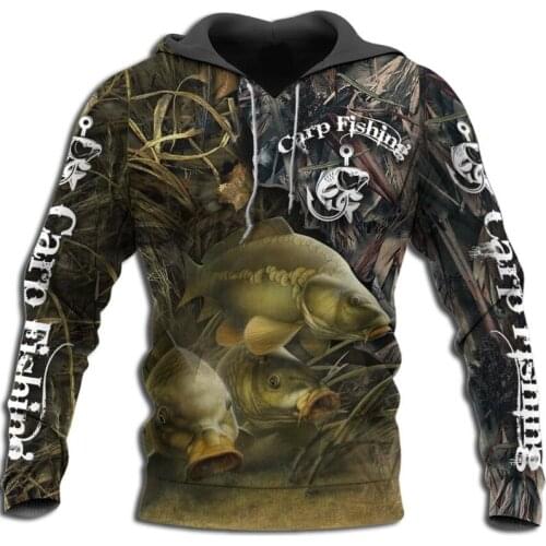 Mens and womens hoodies universal carp 3D printing outdoor Harajuku style casual street fashion round neck long-sleeved sweate