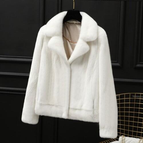 Mink fur coat overall fur coat short 2019 womens clothing outerwear jacket coats winter coat new suit collar fashion models