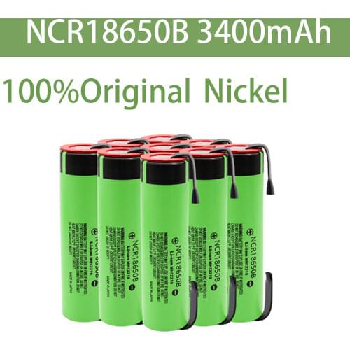2020 New Original 18650 Battery NCR18650B 3.7V 3400mah 18650 Lithium Rechargeable Battery Welding Nickel Sheet batteries