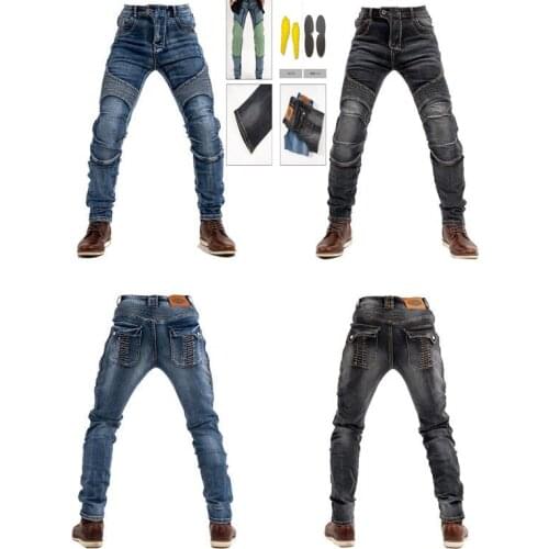 Europe and America New Motorcycle Aramid riding pants four seasons side zipper jeans protective gear slim fit anti-drop pants