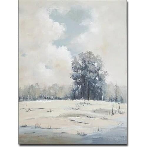 Handmade Outdoor Landscape Picture Art Canvas Oil Painting Modern Wall Decor Canvas Scenery Art Unframed Tree Hangings Paintings